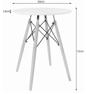 Okrúhly stôl TODI 60cm - biely
