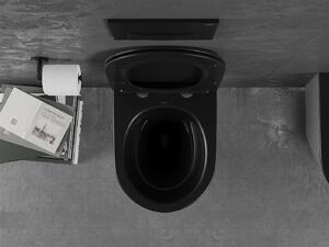 Mexen Lena, závesná toaletná misa 480x360x355 mm s pomaly padajúcim sedátkom, čierna matná - strieborná, 30224073