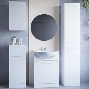 MEBLINE Kúpeľňový nábytok so zrkadlom SLIDO biely laminát