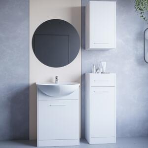 MEBLINE Kúpeľňový nábytok so zrkadlom NEPPA biely laminát