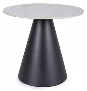 Odkladací stolík HILL Ø 50 cm, bielo-čierny