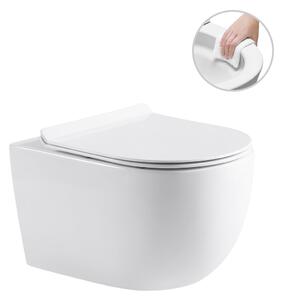 CERANO - Závesná WC misa Felci, Rimless + UF sedátko - biela lesklá - 36x52,5 cm