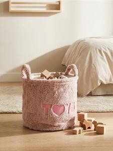 Sinsay - Úložný kôš s nápisom TOYS - pastelová ružová