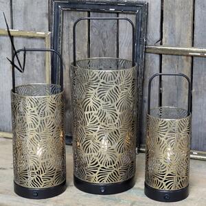 Kovový lampáš Antique Brass - väčší
