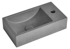 SAPHO CREST R betónové umývadlo vrátane výpuste, 40x22 cm, čierny granit AR409