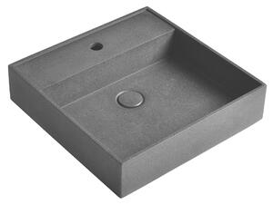 SAPHO QUADRADO betónové umývadlo vrátane výpuste, 46x46 cm, čierny granit AR468