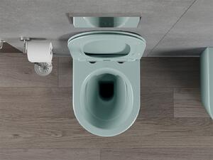 Mexen Rico, závesné WC Rimless s WC doskou slim, duroplast, zelená matná, 30724048