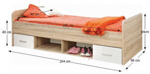 Jednolôžková posteľ 90 cm Ericus Typ 04 Biela. Vlastná spoľahlivá doprava až k Vám domov. 779573