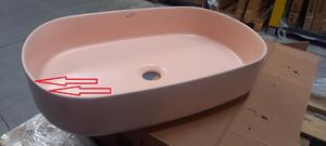 Isvea INFINITY OVAL keramické umývadlo na dosku, 55x36 cm, matná ružová Salmon II. akosť