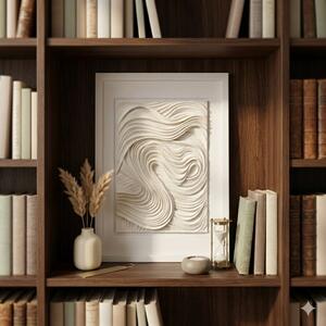 Moderný 3D abstraktný obraz – vlny, dekorácia na stenu 20x30 cm
