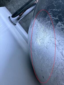Sapho SKIN sklenené umývadlo priemer 42 cm, šedá metalická II. akosť