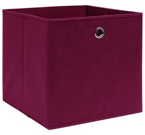 Úložné boxy 10 ks, tmavočervené 32x32x32 cm, látka