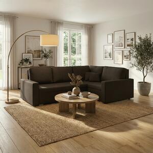 Rohová sedacia súprava s funkciou spania MODO Hnedá