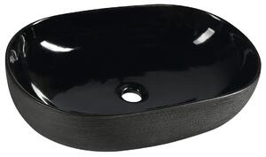 SAPHO PRIORI keramické umyvadlo na desku 60x40 cm, černá PI031