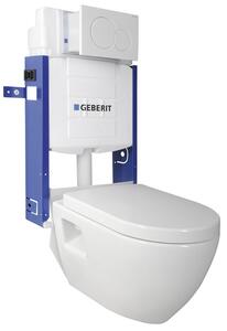 Aqualine WC SADA závesné WC Nera s nádržkou a tlačidlom Geberit, pre zamurovanie