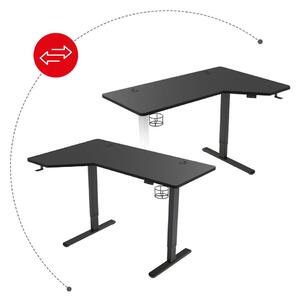 Ergonomický elektrický stôl s nastaviteľnou výškou stola a LED panelom Čierna