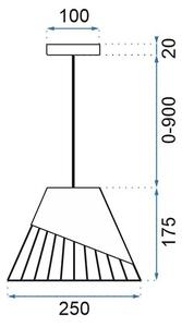 Toolight - Závesná stropná lampa Frutex - biela/čierna - APP228-1CP