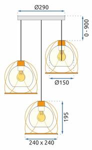 Toolight - Závesná stropná lampa Filum - čierna / zlatá - APP1137-3C