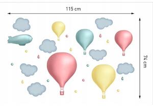 Samolepky na stenu s motívom balónov 115 x 74 cm