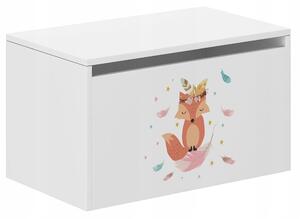 Detský úložný box s milou líškou 40x40x69 cm Biela