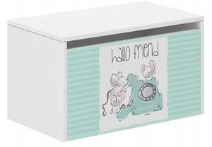 Detský úložný box s tromi myškami 40x40x69 cm Biela