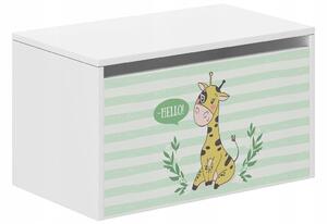 Detský úložný box so žirafou 40x40x69 cm Biela