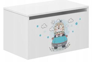 Detský úložný box s nádherným levíkom 40x40x69 cm Biela
