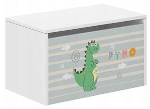 Detský úložný box s rozprávkovým dráčikom 40x40x69 cm Biela