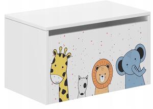 Detský úložný box so zvieratkami 40x40x69 cm Biela