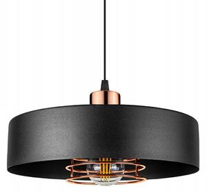 Toolight - Závesná stropná lampa industy - čierna/ružovo zlatá - APP1246-1CP