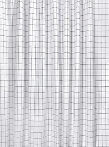 AQUALINE Sprchový záves 180x180cm, vinyl, čierna / biela štvorcový vzor ZV022