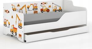 Detská posteľ pre malých staviteľov 160x80 cm Biela