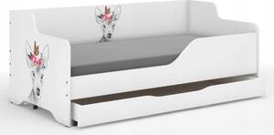 Detská posteľ so srnkou 160x80 cm Biela