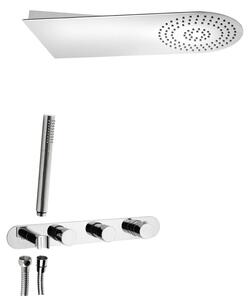 Sapho, Podomietkový sprchový set s termostatickou batériou a držiakom ručnej sprchy, 2 výstupy, guľatá, chróm, MB623-01
