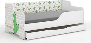Detská posteľ s rozprávkovým dráčikom 160x80 cm Biela