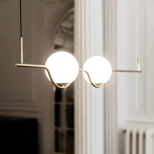 Toolight - Závesná stropná lampa Line - zlatá - APP981-2CP