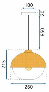 Toolight - Závesná stropná lampa Peanut - prírodná/biela - APP951-1CP