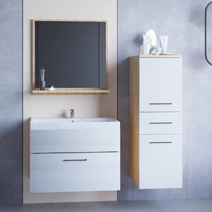 MEBLINE Kúpeľňový nábytok TIPO MINI dub artisan / biely lesk