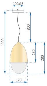 Toolight - Závesná stropná lampa Penaut - prírodná - APP952-1CP