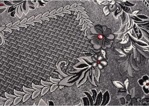 Kusový koberec PP Kvetiny sivý atyp 120x250cm