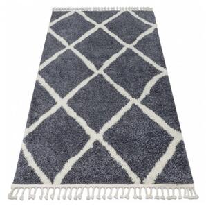 Kusový koberec Shaggy Cross šedý 160x220cm