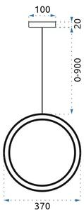 Toolight - Závesná stropná lampa Ring - zlatá - APP961-1CP