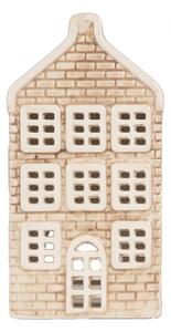 Béžový keramický domček na čajovú sviečku Lamont - 9*10*19 cm - Clayre & Eef