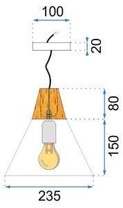 Toolight - Závesná stropná lampa Scandi C - šedá - APP062-1CP