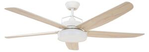 Stropný ventilátor Louisville so svetlom, biely, tichý – Beacon Beacon Lighting, Louisville, stmievateľné, Drevo, Obývacia izba, Drevo