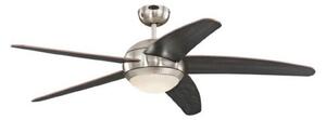 Stropný ventilátor Bendan LED, chróm/drevo, tichý – Westinghouse Westinghouse, Bendan, stmievateľné, Drevo, Obývacia izba, Drevo, Moderný