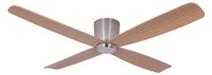 Stropný ventilátor Fraser, chróm/teak, DC, tichý, Ø 132 cm – Beacon Beacon Lighting, Fraser, Drevo, Obývacia izba, Drevo, Moderný