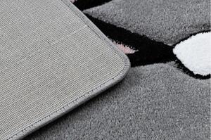 Detský kusový koberec Mačacie princezná sivý 140x190cm