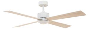 Stropný ventilátor Newport s osvetlením, biely/dubový, tichý – Beacon Beacon Lighting, Newport, Drevo, Obývacia izba, Drevo, Moderný