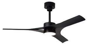 Thajský stropný ventilátor s LED osvetlením, čierny, tichý DC motor, CCT – Mantra Iluminación, Thai, stmievateľné, Čierna, Obývacia izba, Plast, Moderný
